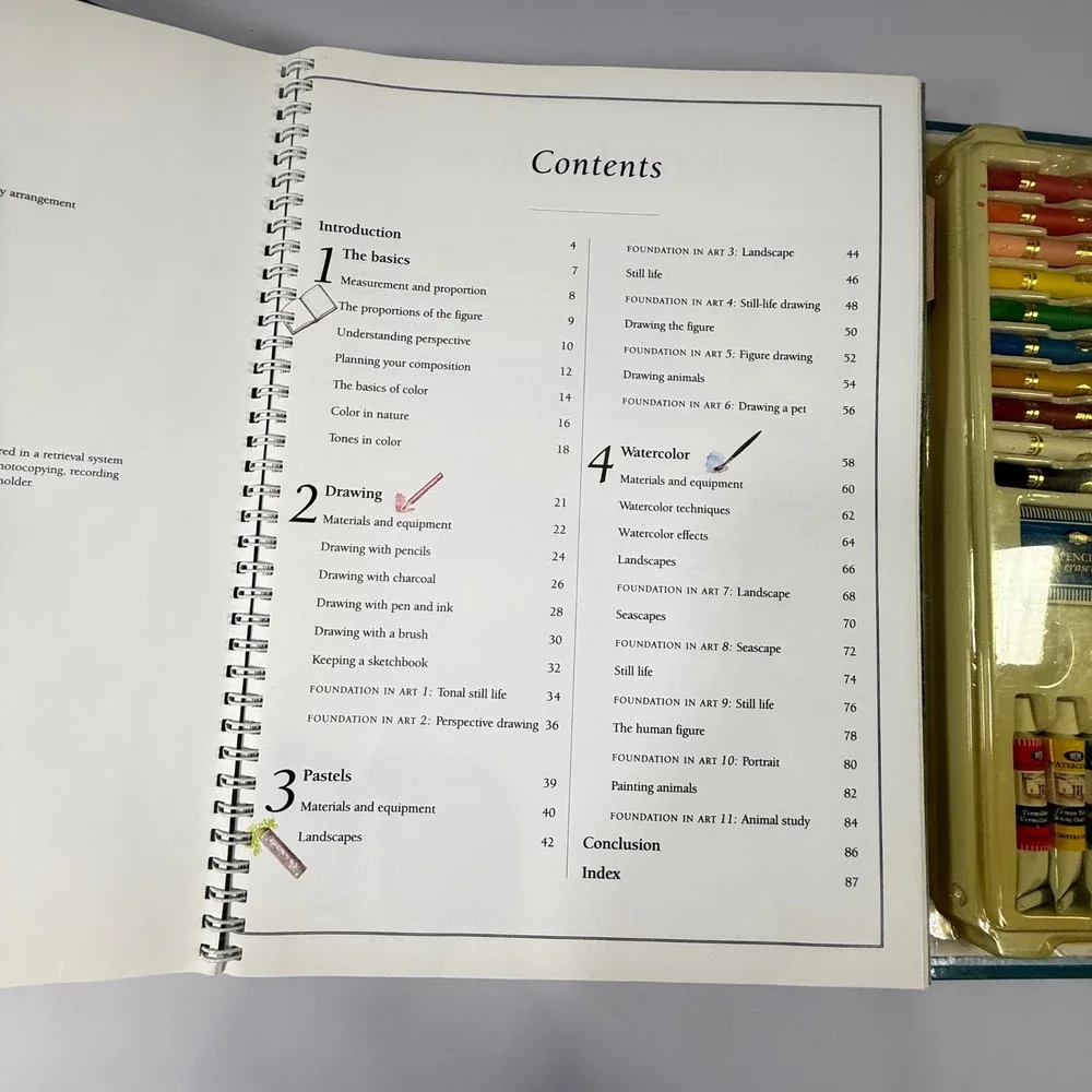 VTG The Artist's Studio Gerald Woods Art Kit OS Blue Multimedia Drawing Set